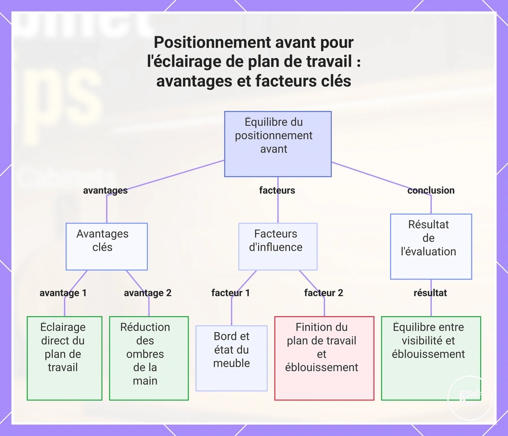 Positionnement avant pour l'éclairage de plan de travail : avantages et facteurs clés