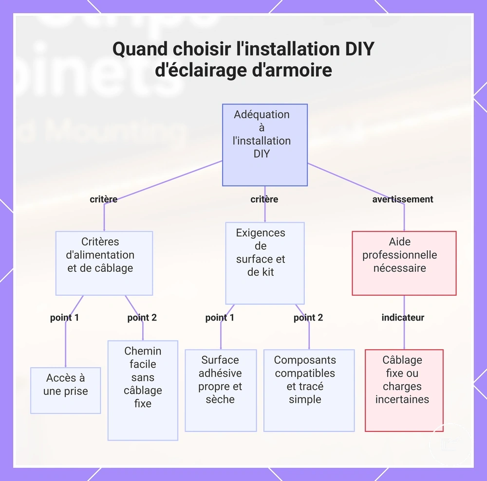 Quand choisir l'installation DIY d'éclairage d'armoire