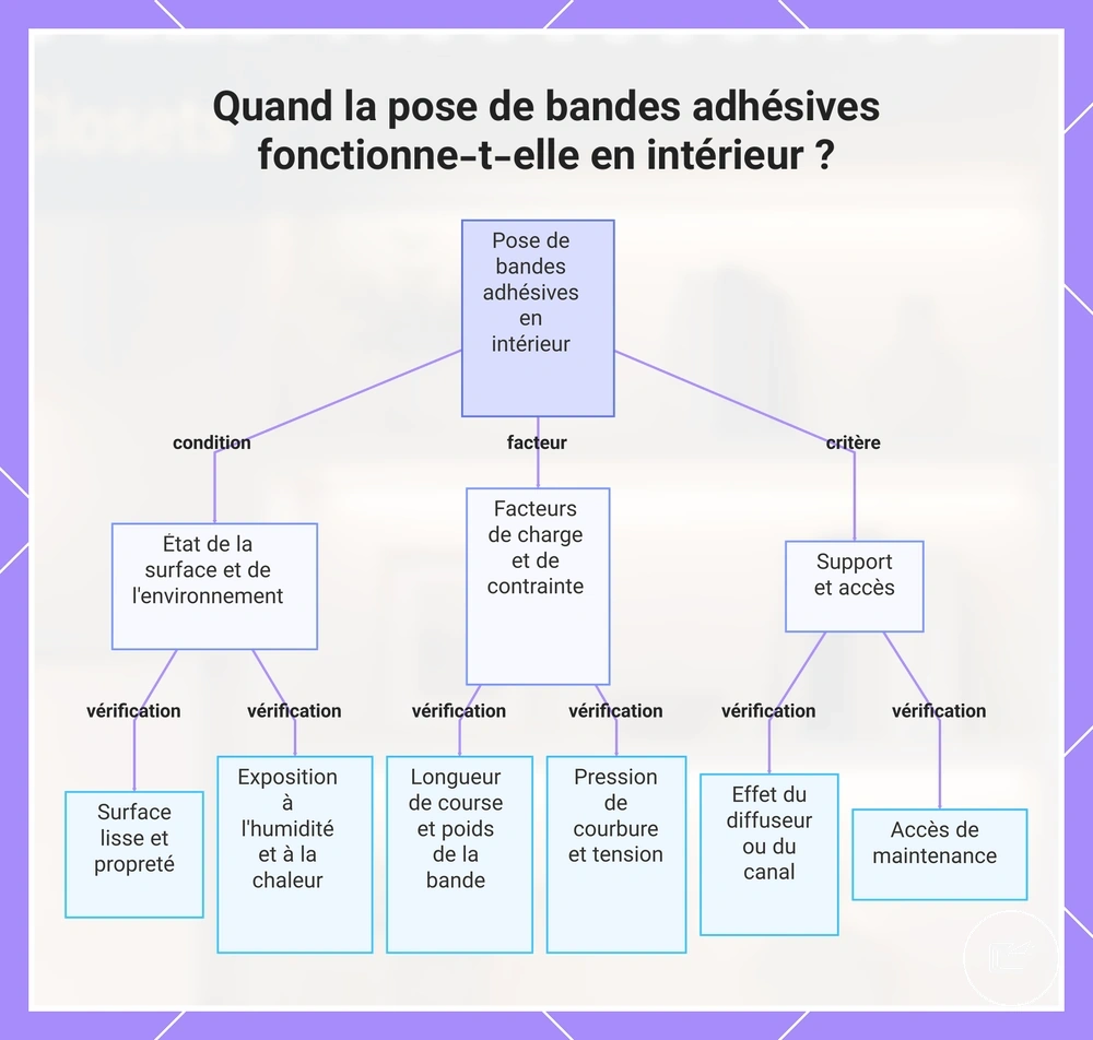 Quand la pose de bandes adhésives fonctionne-t-elle en intérieur ?