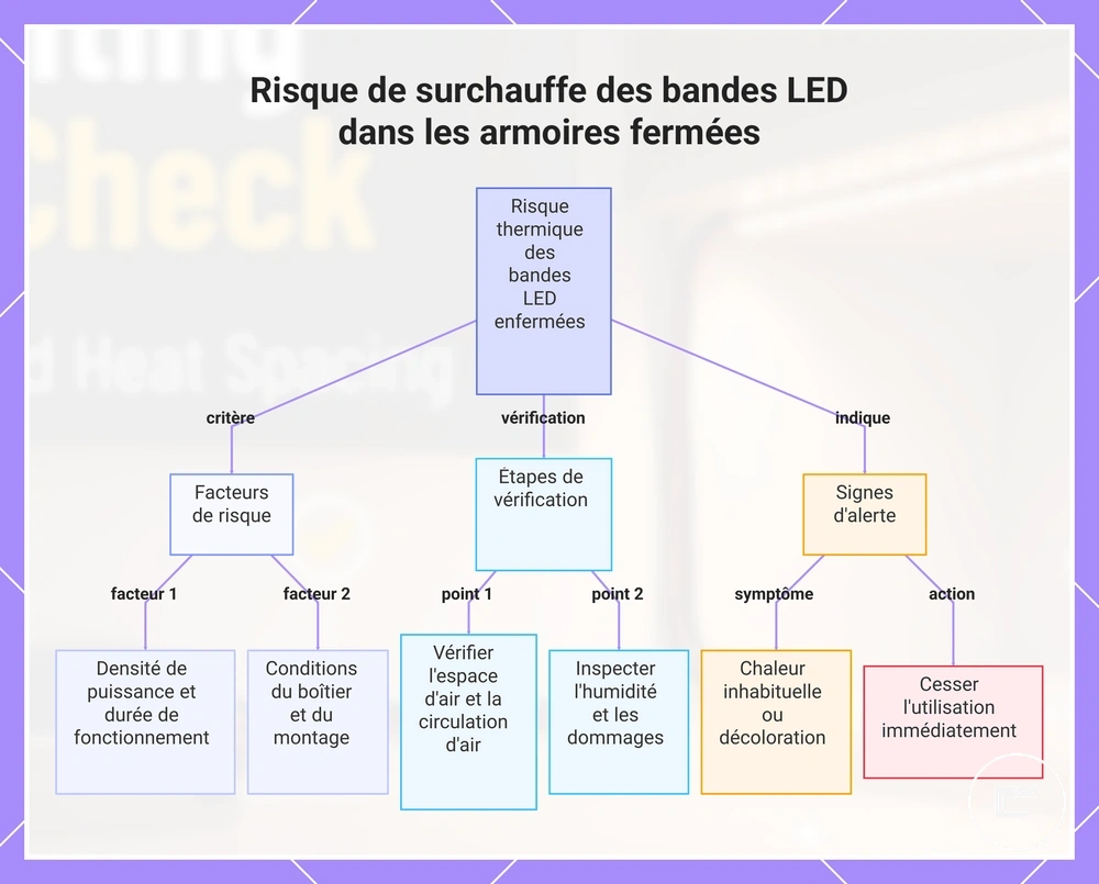 Risque de surchauffe des bandes LED dans les armoires fermées