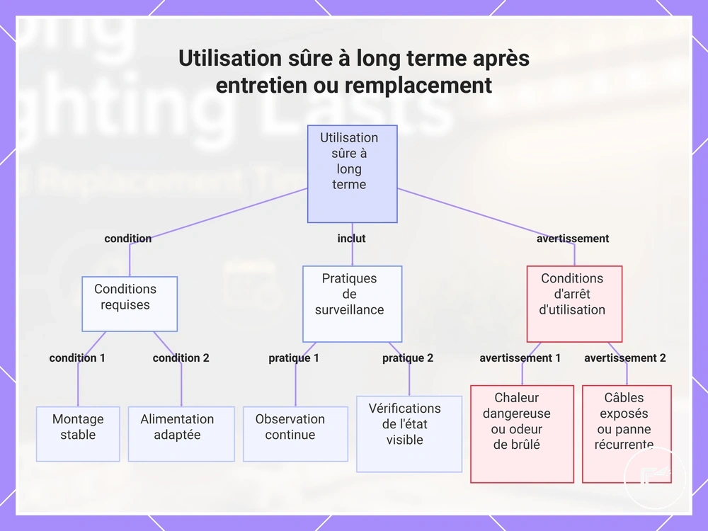 Utilisation sûre à long terme après entretien ou remplacement
