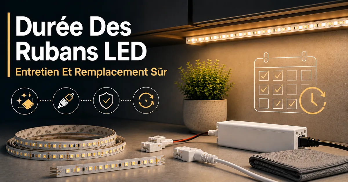 Entretien des rubans LED et accessoires d’éclairage de placards pour prolonger leur durée de vie et prévoir un remplacement sûr