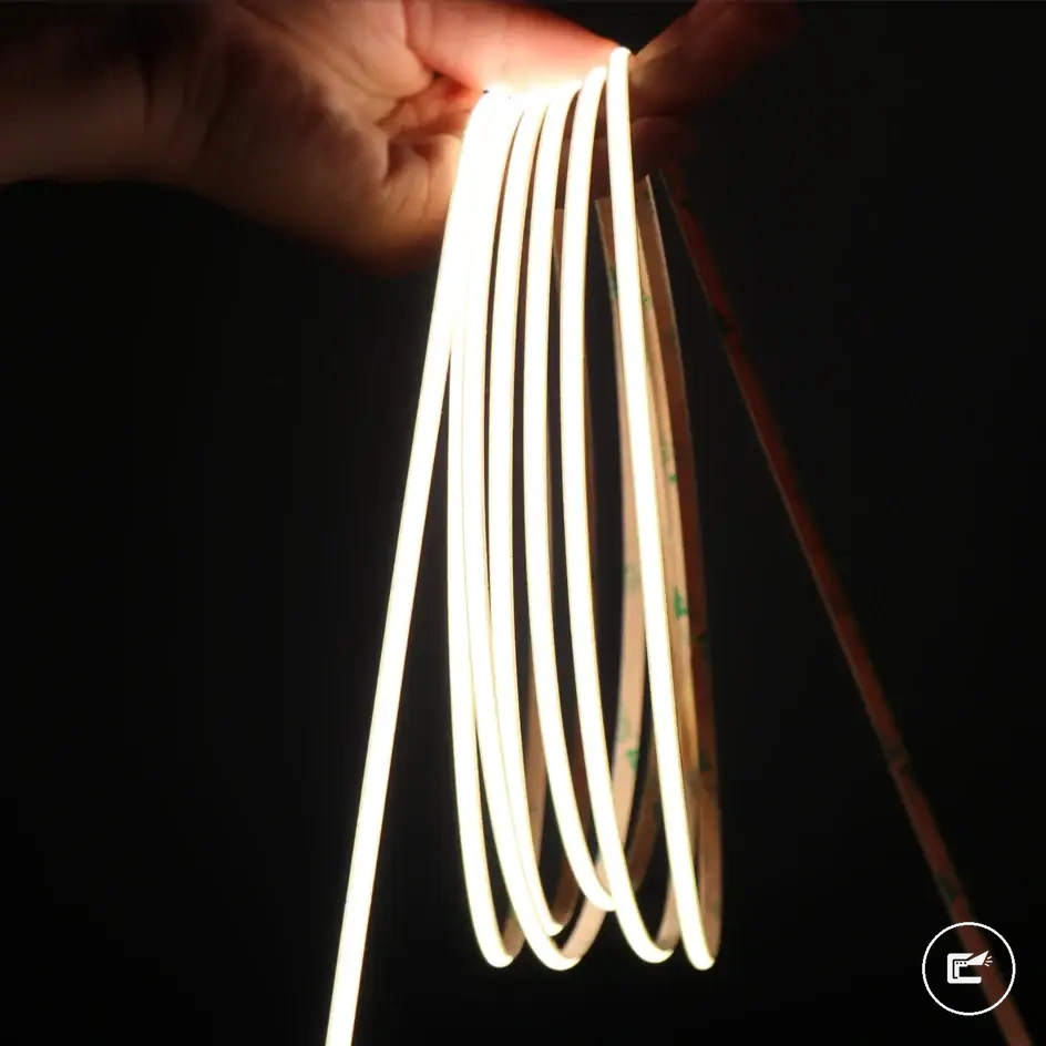 Fita LED COB fina de 4 mm para decoração da casa com luz branca quente dimerizável