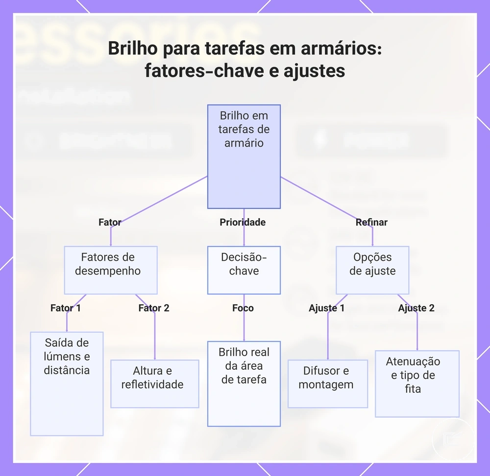 Brilho para tarefas em armários: fatores-chave e ajustes