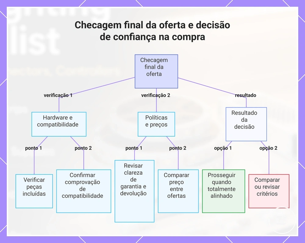 Checagem final da oferta e decisão de confiança na compra