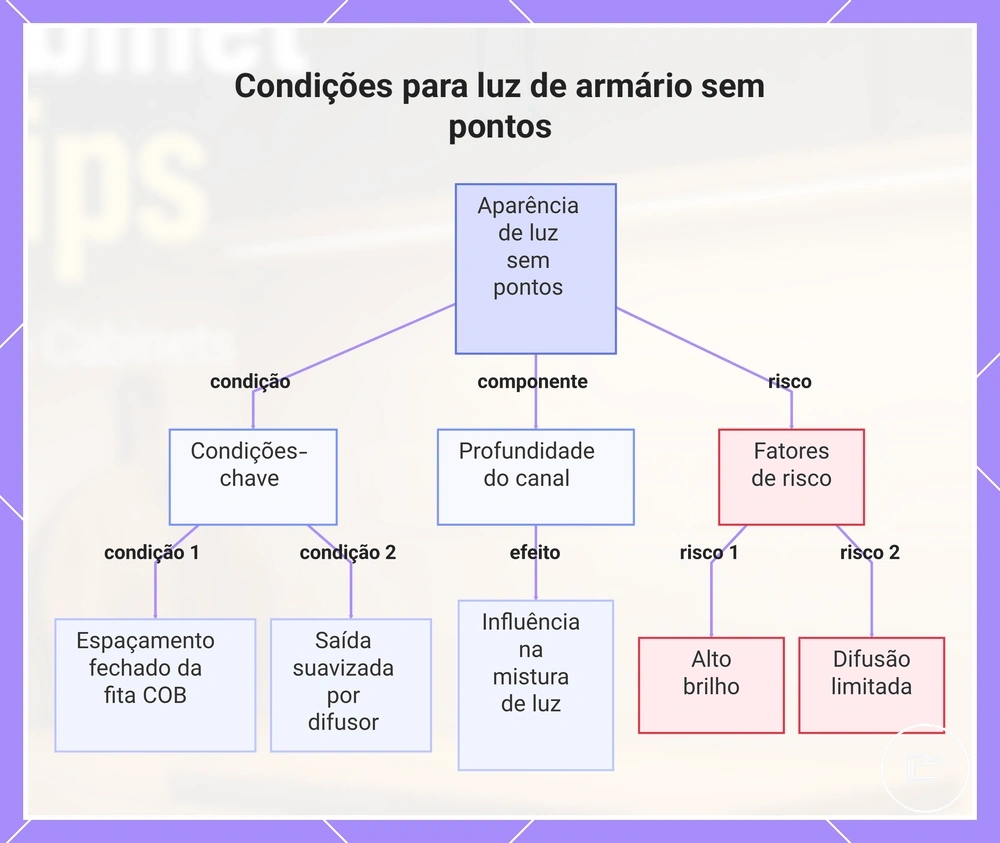 Condições para luz de armário sem pontos