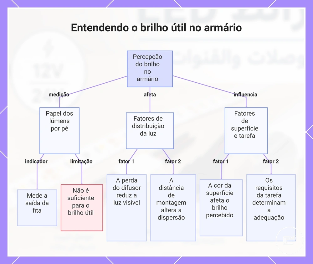 Entendendo o brilho útil no armário