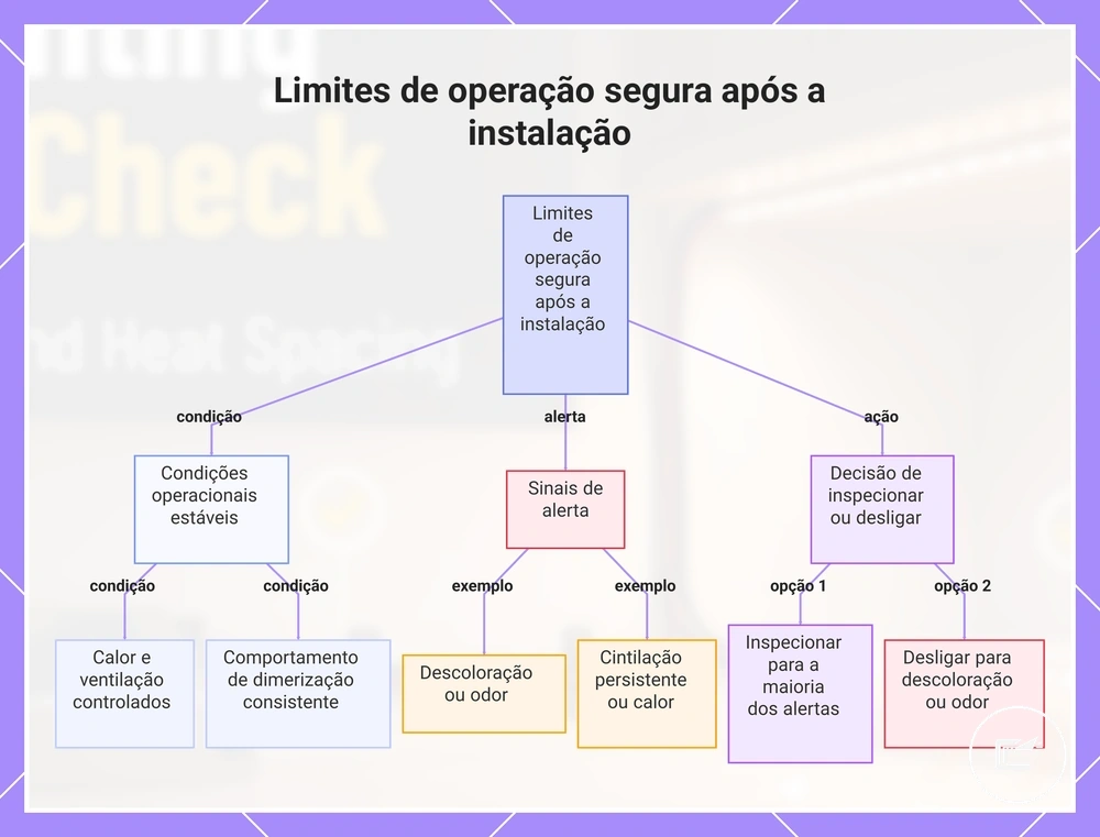 Limites de operação segura após a instalação