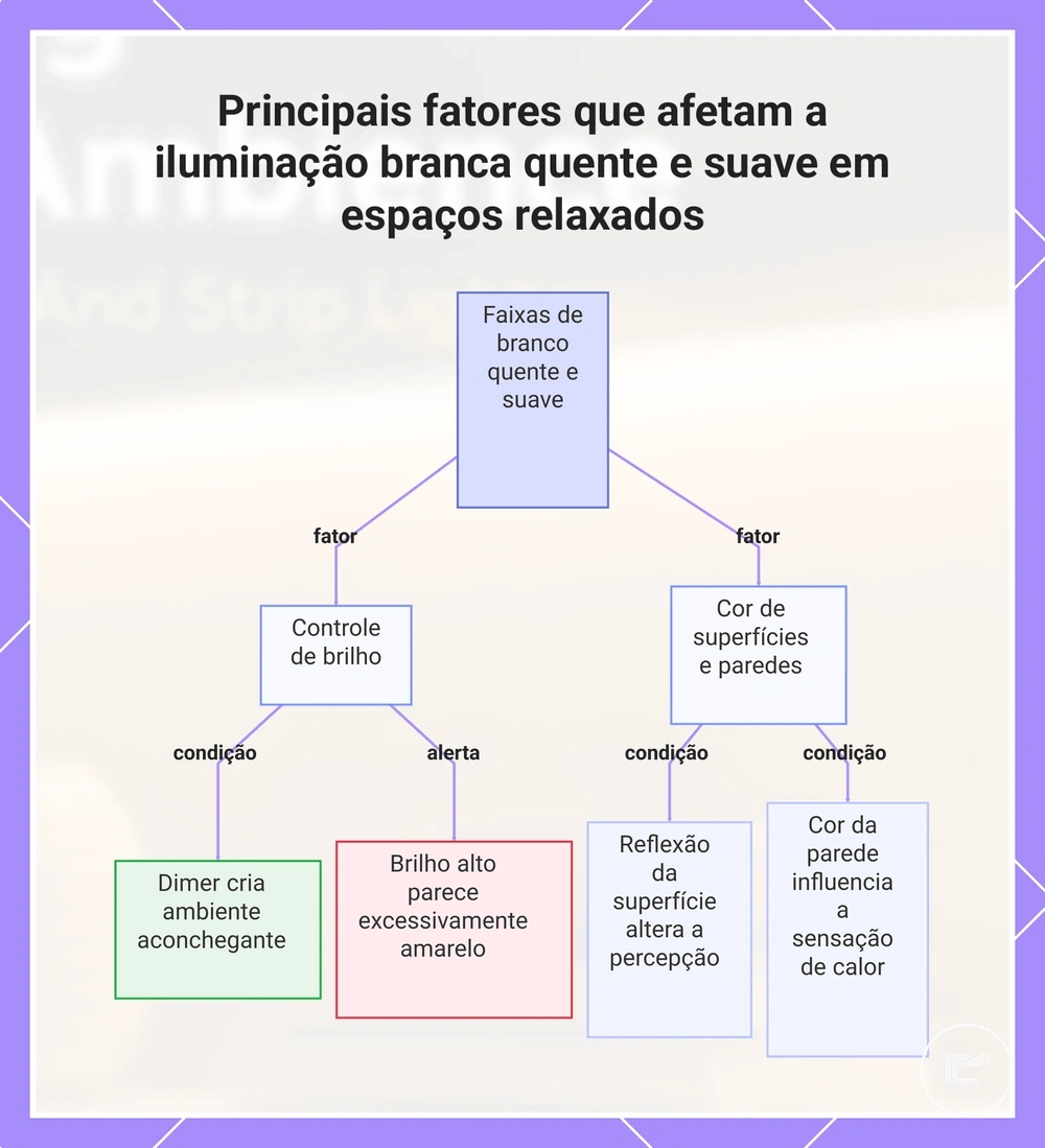 Principais fatores que afetam a iluminação branca quente e suave em espaços relaxados