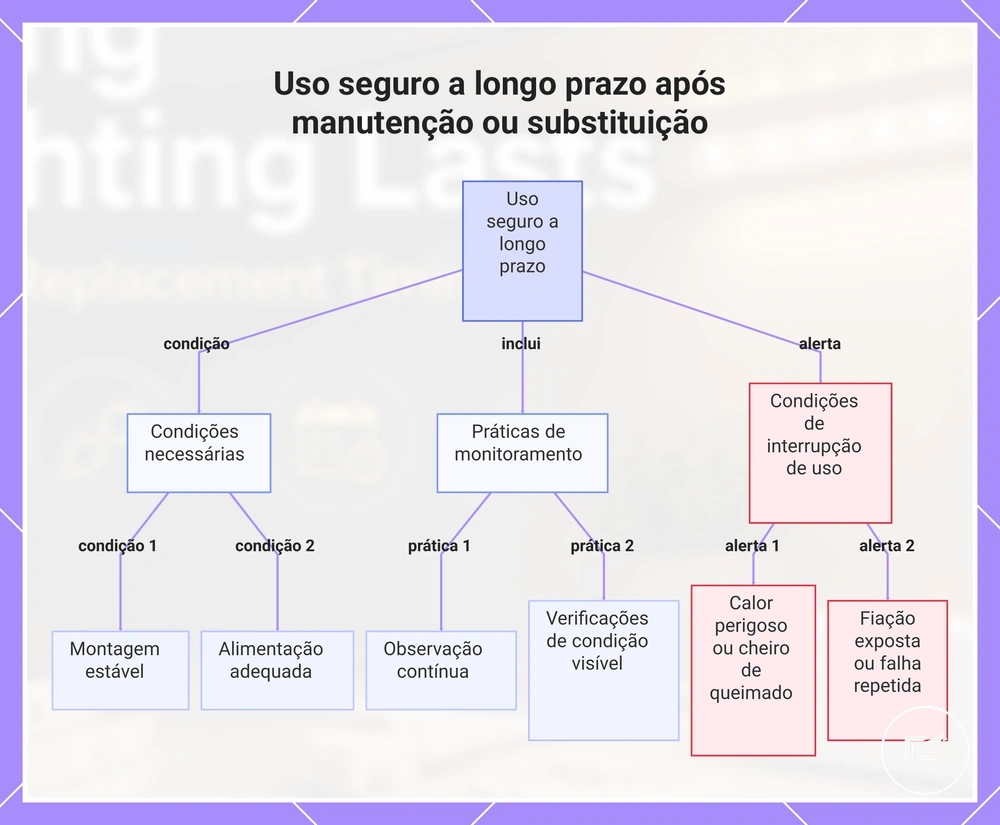 Uso seguro a longo prazo após manutenção ou substituição