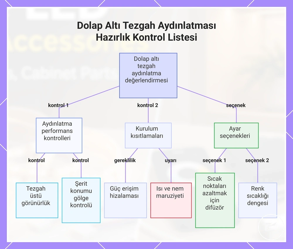Dolap Altı Tezgah Aydınlatması Hazırlık Kontrol Listesi