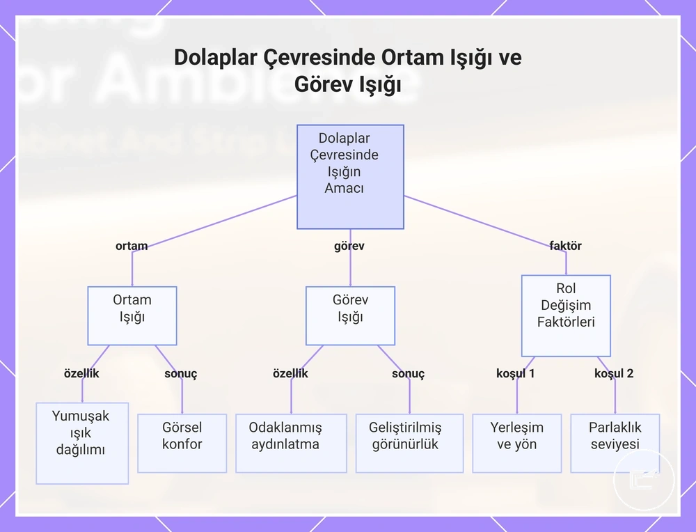 Dolaplar Çevresinde Ortam Işığı ve Görev Işığı
