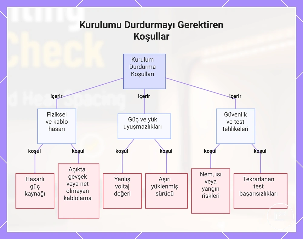 Kurulumu Durdurmayı Gerektiren Koşullar