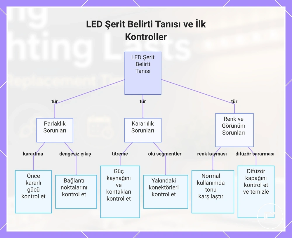 LED Şerit Belirti Tanısı ve İlk Kontroller