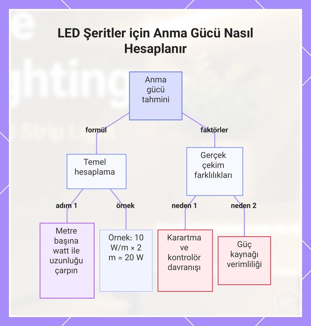 LED Şeritler için Anma Gücü Nasıl Hesaplanır