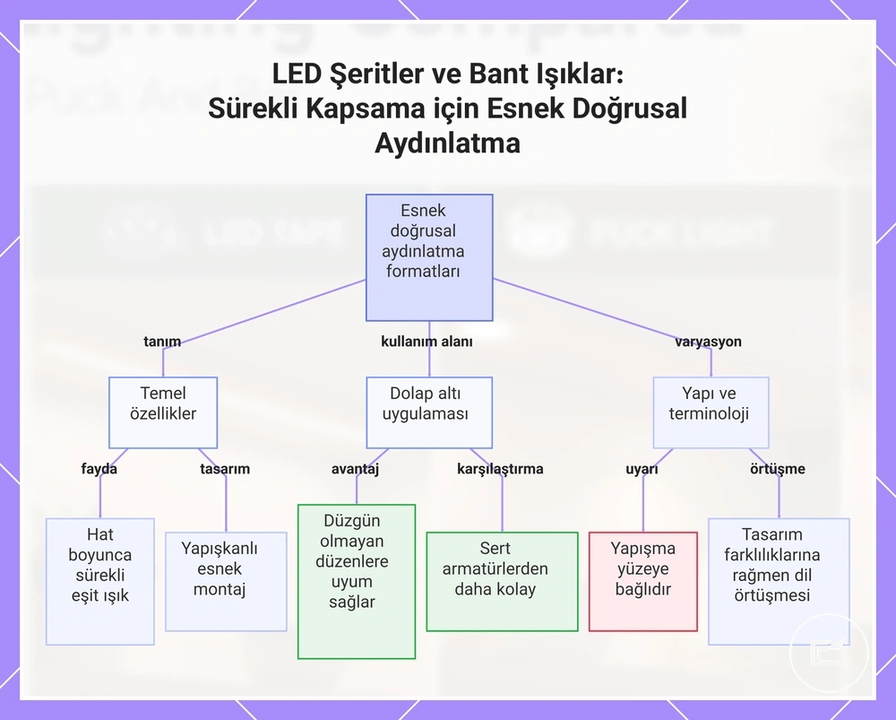 LED Şeritler ve Bant Işıklar: Sürekli Kapsama için Esnek Doğrusal Aydınlatma