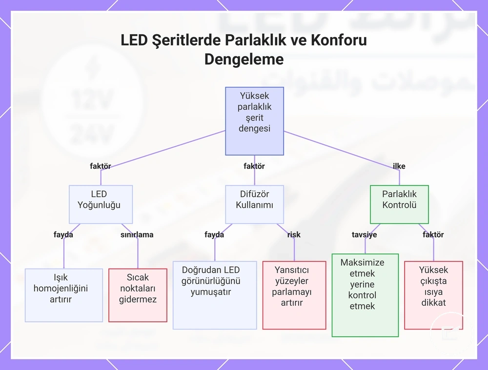 LED Şeritlerde Parlaklık ve Konforu Dengeleme