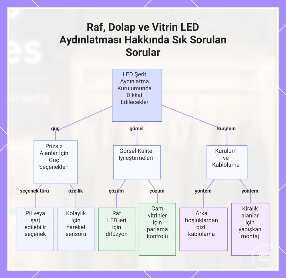 Raf, Dolap ve Vitrin LED Aydınlatması Hakkında Sık Sorulan Sorular