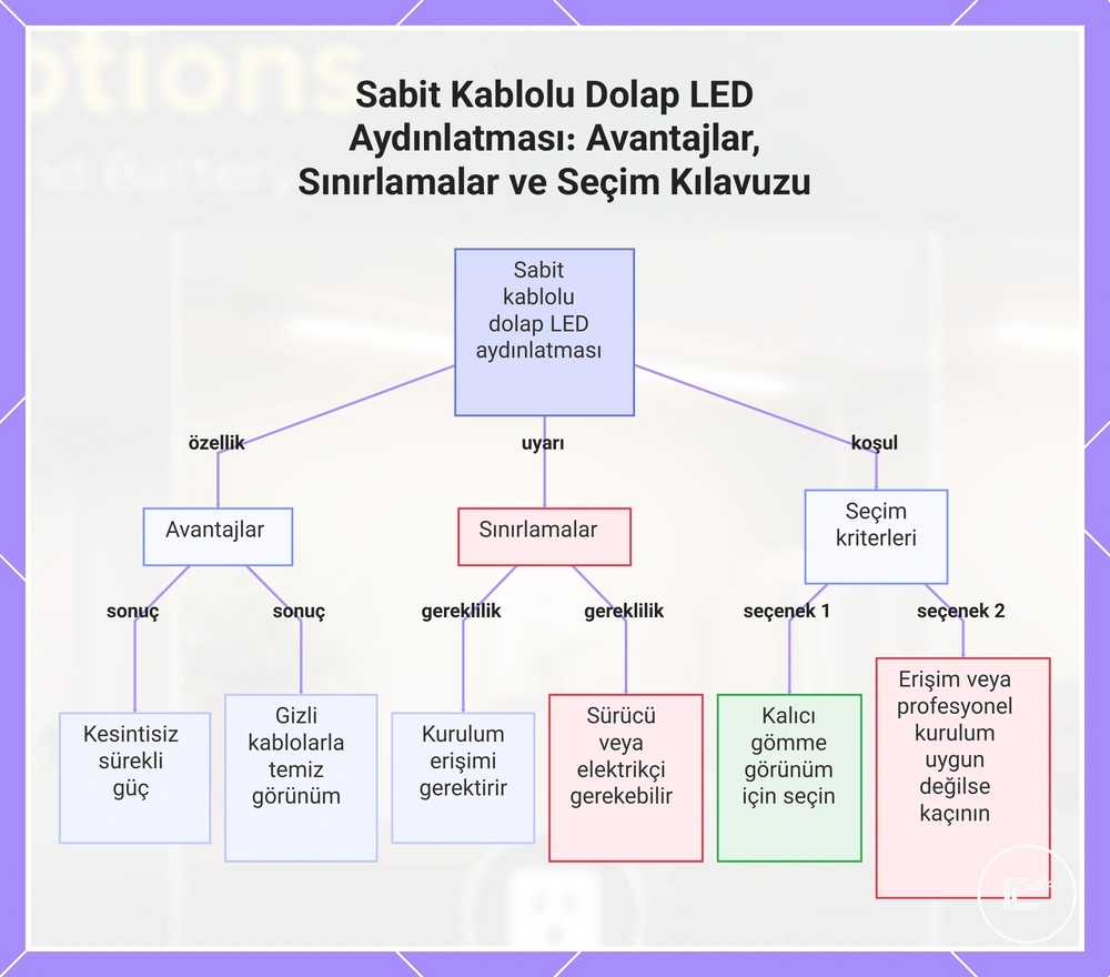 Sabit Kablolu Dolap LED Aydınlatması: Avantajlar, Sınırlamalar ve Seçim Kılavuzu