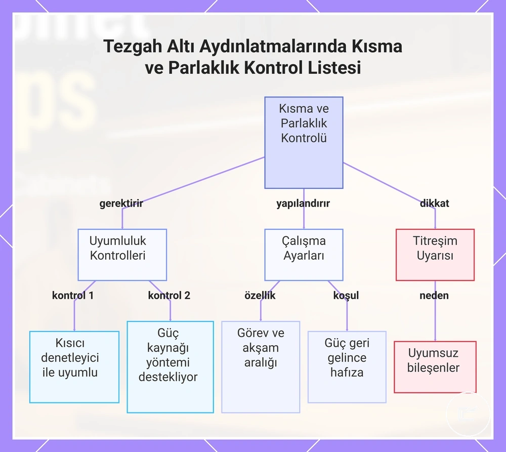 Tezgah Altı Aydınlatmalarında Kısma ve Parlaklık Kontrol Listesi