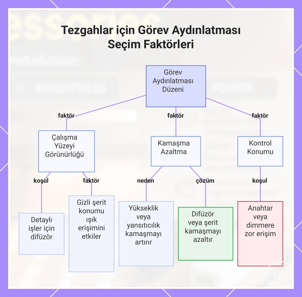 Tezgahlar için Görev Aydınlatması Seçim Faktörleri